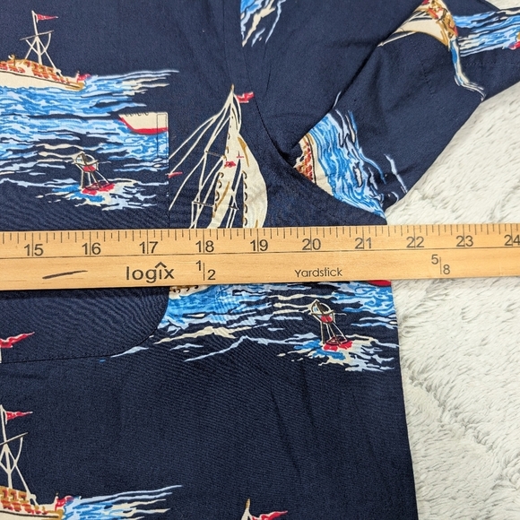 Brooks Brothers Shirt Mens M Blue Navy Sailboat Print Nautical Preppy Button Up - Picture 3 of 6